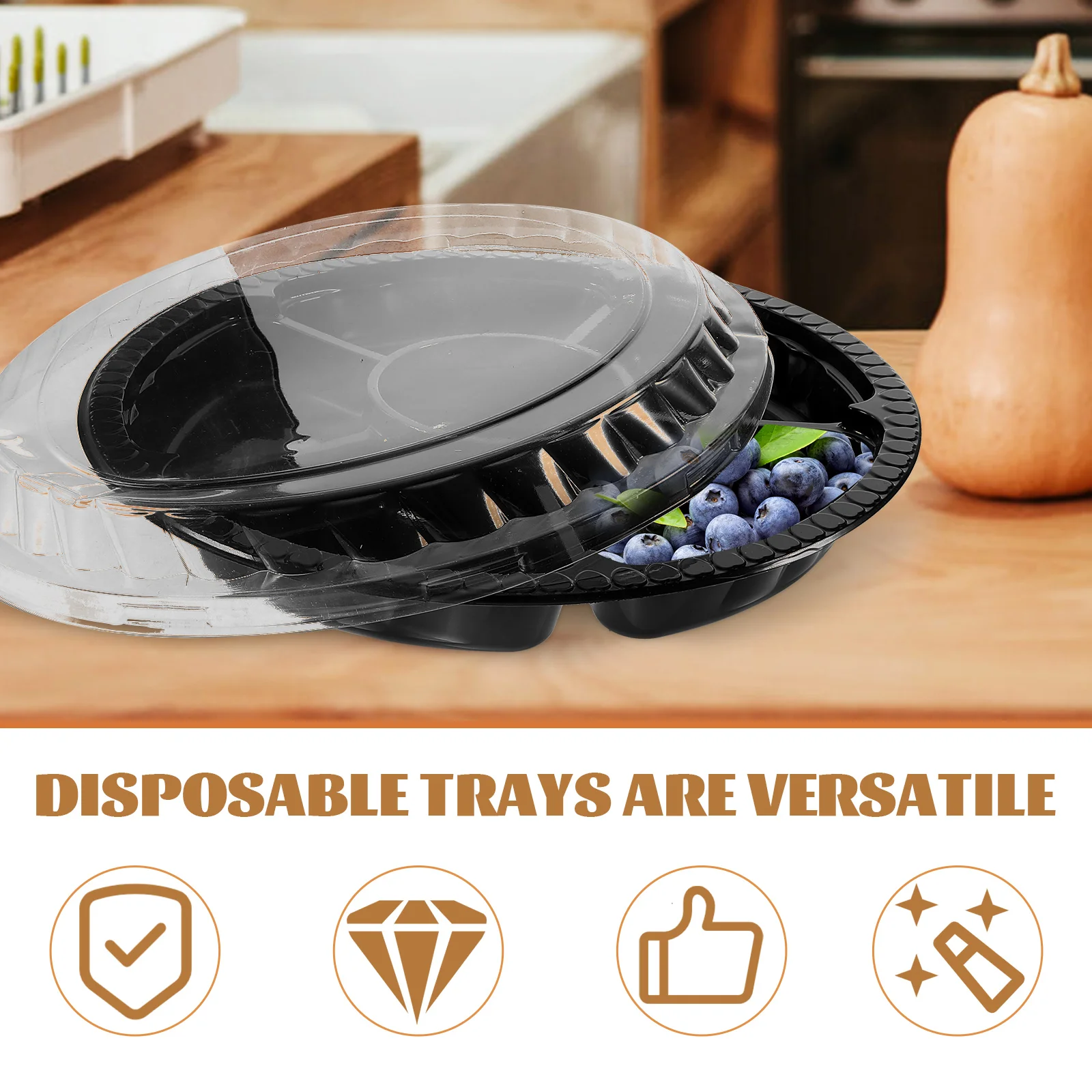 10pcs Disposable Fruit Cut Boxes PET Round Trays Veggie Plates Party Serving Plastic Dessert Cookie Trays Snack
10pcs Disposable Fruit Cut Boxes PET Round Trays Veggie Plates Party Serving Plastic Dessert Cookie Trays Snack