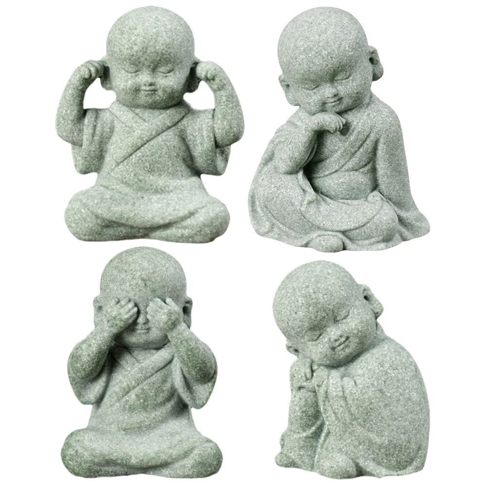 4pcs Zen Novice Ornaments Small Stone Figurines Decorative Tea Pets Sculptures Baby Buddha Monk Statues Desktop 
4pcs Zen Novice Ornaments Small Stone Figurines Decorative Tea Pets Sculptures Baby Buddha Monk Statues Desktop