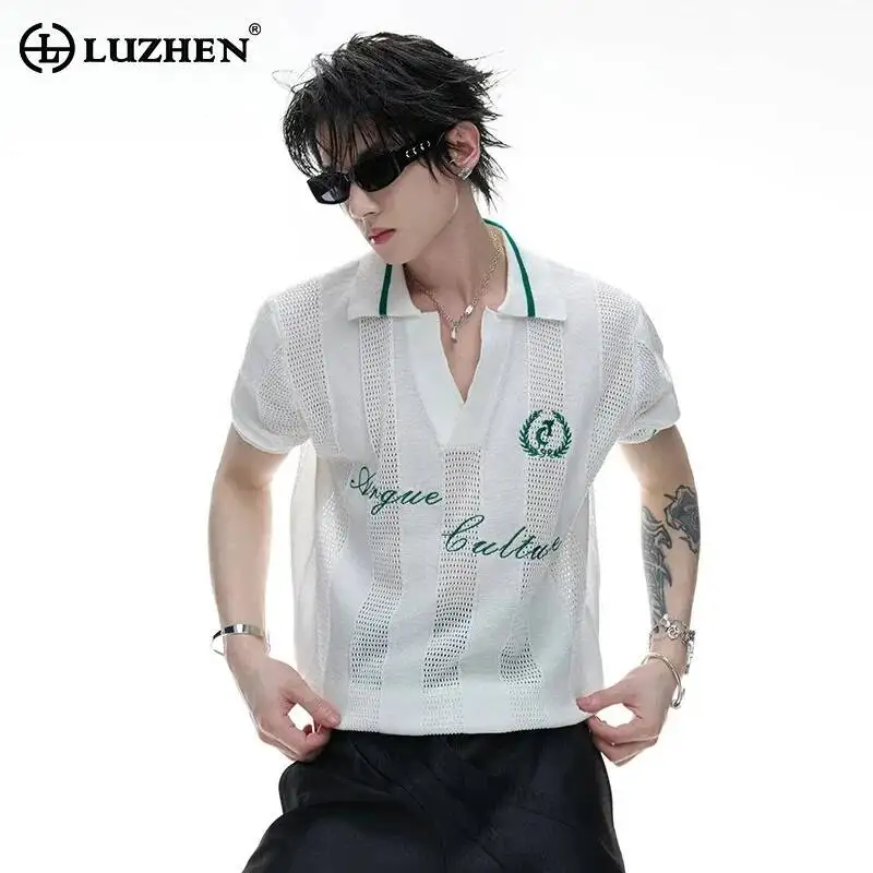 LUZHEN 2026 Summer High Quality Embroidery Letter Logo Knitted Short Sleeve T-shirts Men Fashion Handsome Casual Pullover JY7186
LUZHEN 2026 Summer High Quality Embroidery Letter Logo Knitted Short Sleeve T-shirts Men Fashion Handsome Casual Pullover JY7186