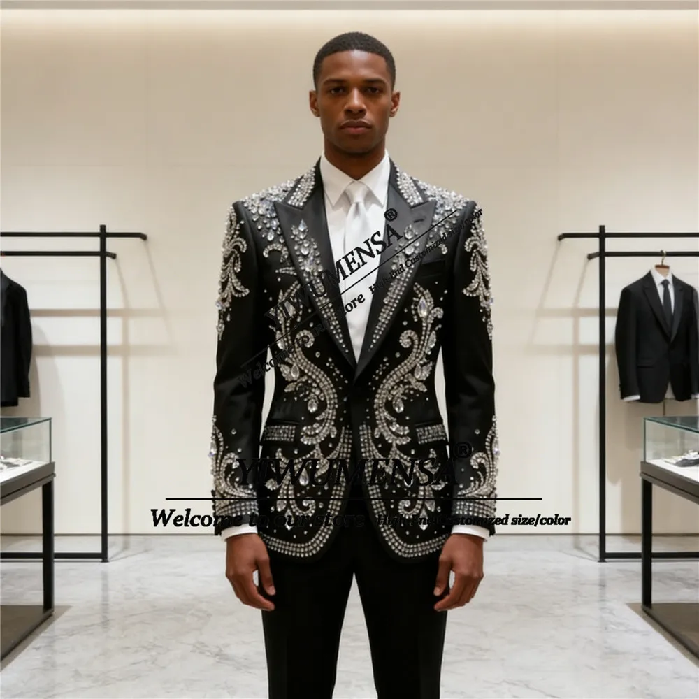 Exclusive Jewelry Stones Ornament Suit Men 2 Piece Set Single Breasted Groom Tuxedos Customized свадебное платье
Exclusive Jewelry Stones Ornament Suit Men 2 Piece Set Single Breasted Groom Tuxedos Customized свадебное платье