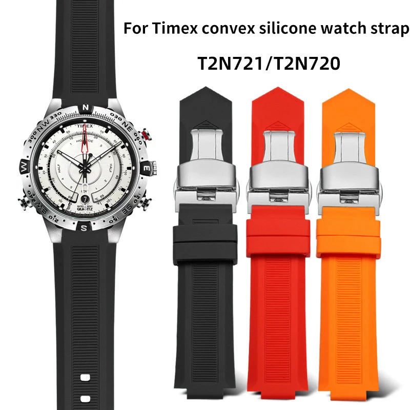 For Timex watchband T2N721 T2N720 TW2T76500 24x16mm Convex silicone rubber watch strap Sports replacement wristband
For Timex watchband T2N721 T2N720 TW2T76500 24x16mm Convex silicone rubber watch strap Sports replacement wristband