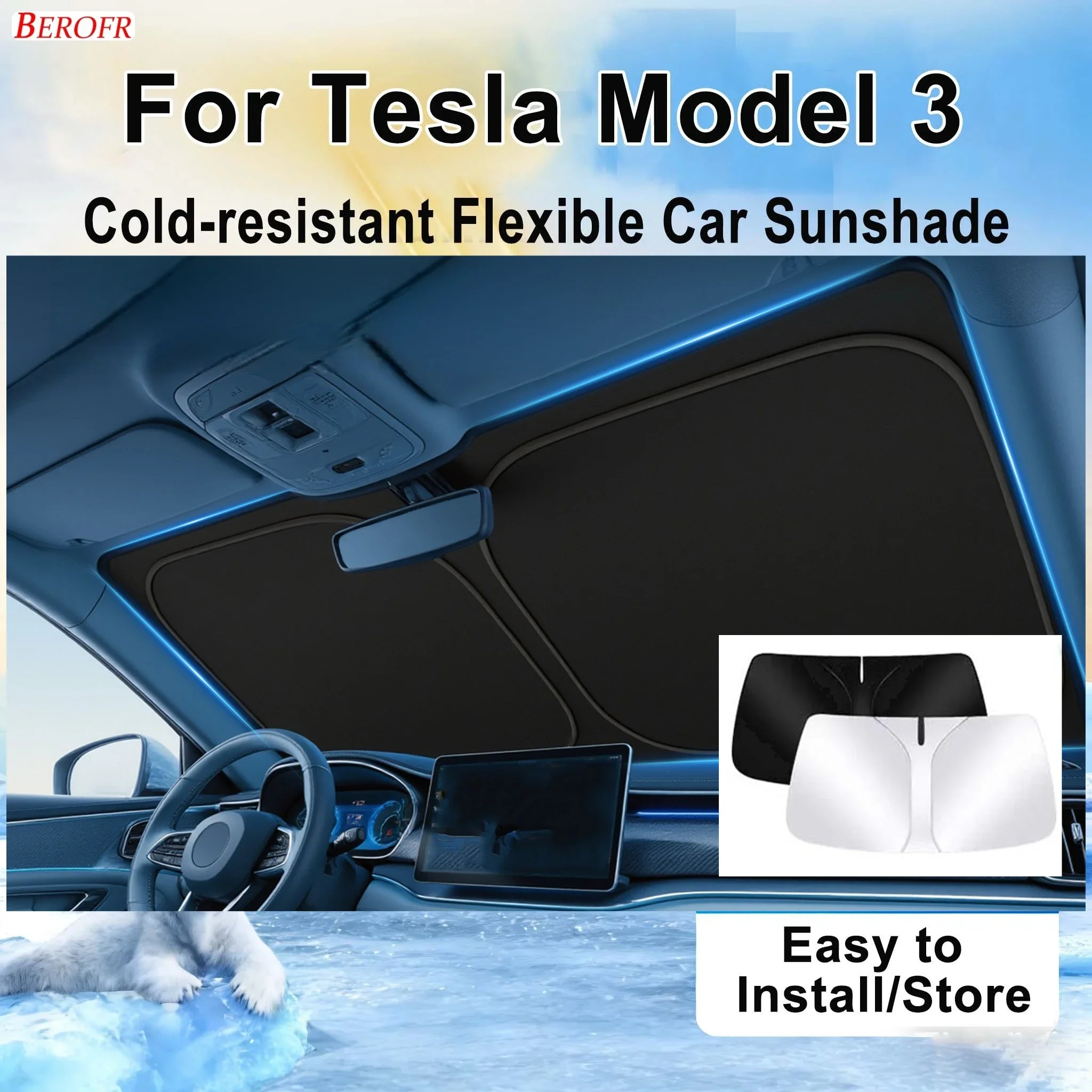 For Tesla Model 3 2017-2026 Car Windshield Sunshade Cover Front Window Sun Shade Heat Insulation Summer Auto Accessories
For Tesla Model 3 2017-2026 Car Windshield Sunshade Cover Front Window Sun Shade Heat Insulation Summer Auto Accessories