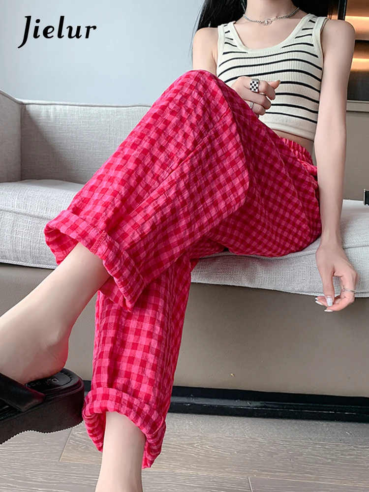 Wide Leg Red Black White Plaid Pants Women Korean Casual Street Hipster Trousers Summer Cotton Linen Loose Capri Female
Wide Leg Red Black White Plaid Pants Women Korean Casual Street Hipster Trousers Summer Cotton Linen Loose Capri Female
