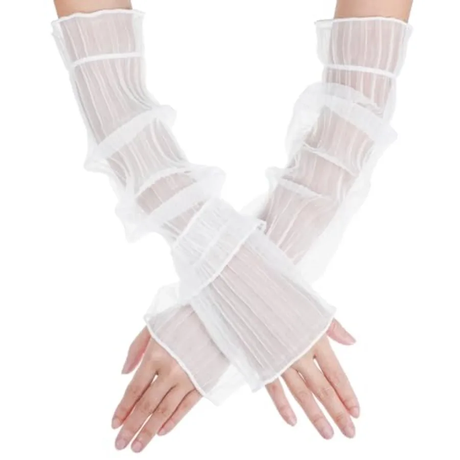 Long White Wedding Gloves Sheer Long Tulle Sleeves Sheer Mesh Bridal Fingerless Gloves for Women Wedding Bridal Dance Party Whi
Long White Wedding Gloves Sheer Long Tulle Sleeves Sheer Mesh Bridal Fingerless Gloves for Women Wedding Bridal Dance Party Whi