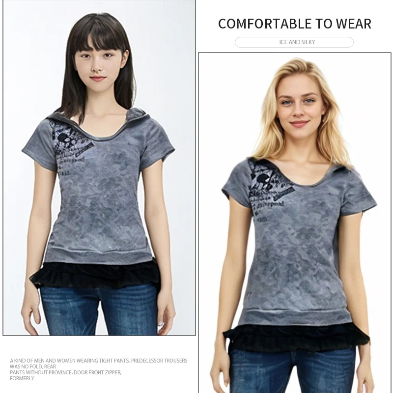 Gothic Punk Woman Clothing Subculture Harajuku Y2k T-shirts Casual Rock Summer Short Sleeve Grunge Hooded Grey Female Clothing
Gothic Punk Woman Clothing Subculture Harajuku Y2k T-shirts Casual Rock Summer Short Sleeve Grunge Hooded Grey Female Clothing