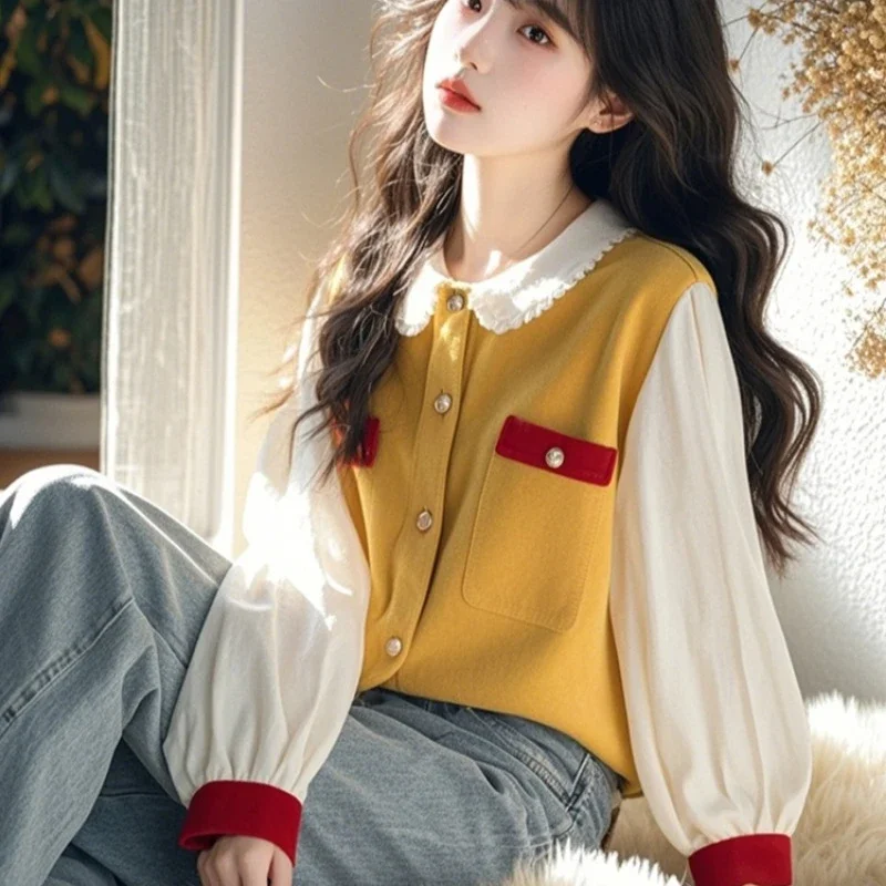Vintage Women's Blouses Korean Shirts FASHION Loose Spring/Summer Clothing Patchwork Long Sleeve O-neck Women Tops
Vintage Women's Blouses Korean Shirts FASHION Loose Spring/Summer Clothing Patchwork Long Sleeve O-neck Women Tops