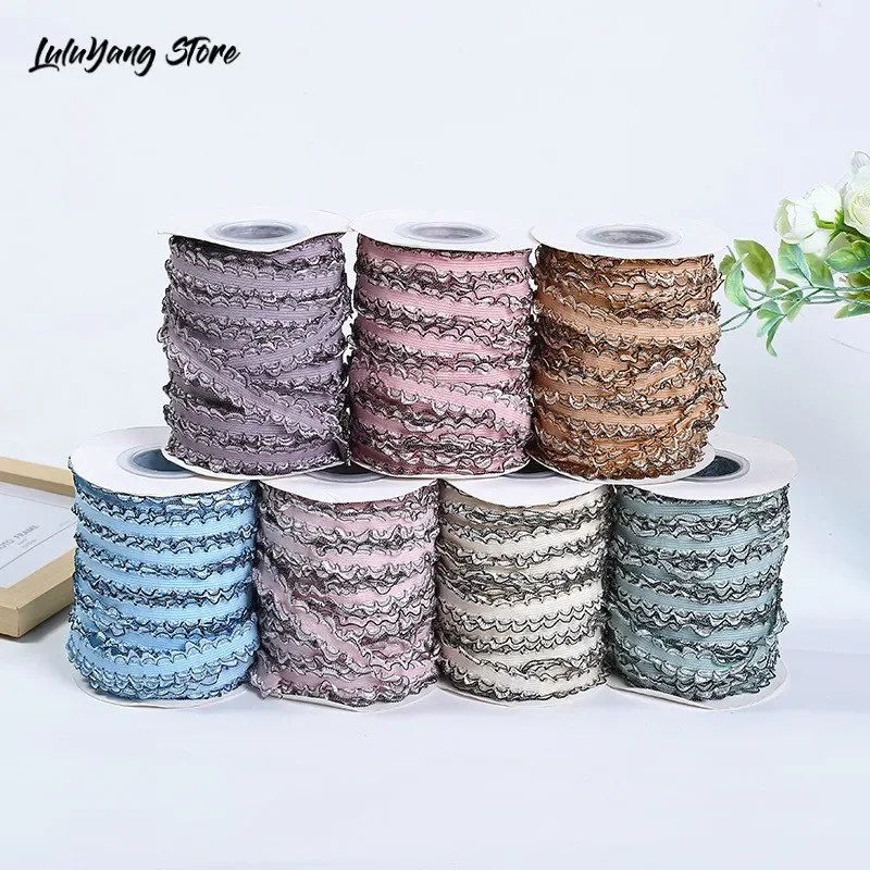 Stretch Ruffle Lace Ribbon Pleated Tape French Elastic Fabric Trim Black Edges DIY Hairband Accessories Garment Clothes Doll Bow
Stretch Ruffle Lace Ribbon Pleated Tape French Elastic Fabric Trim Black Edges DIY Hairband Accessories Garment Clothes Doll Bow