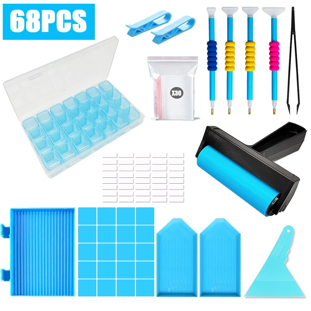 Diamond painting tool set, quick point drill pen, pressure drill roller set, point drill disc tool storage box
Diamond painting tool set, quick point drill pen, pressure drill roller set, point drill disc tool storage box