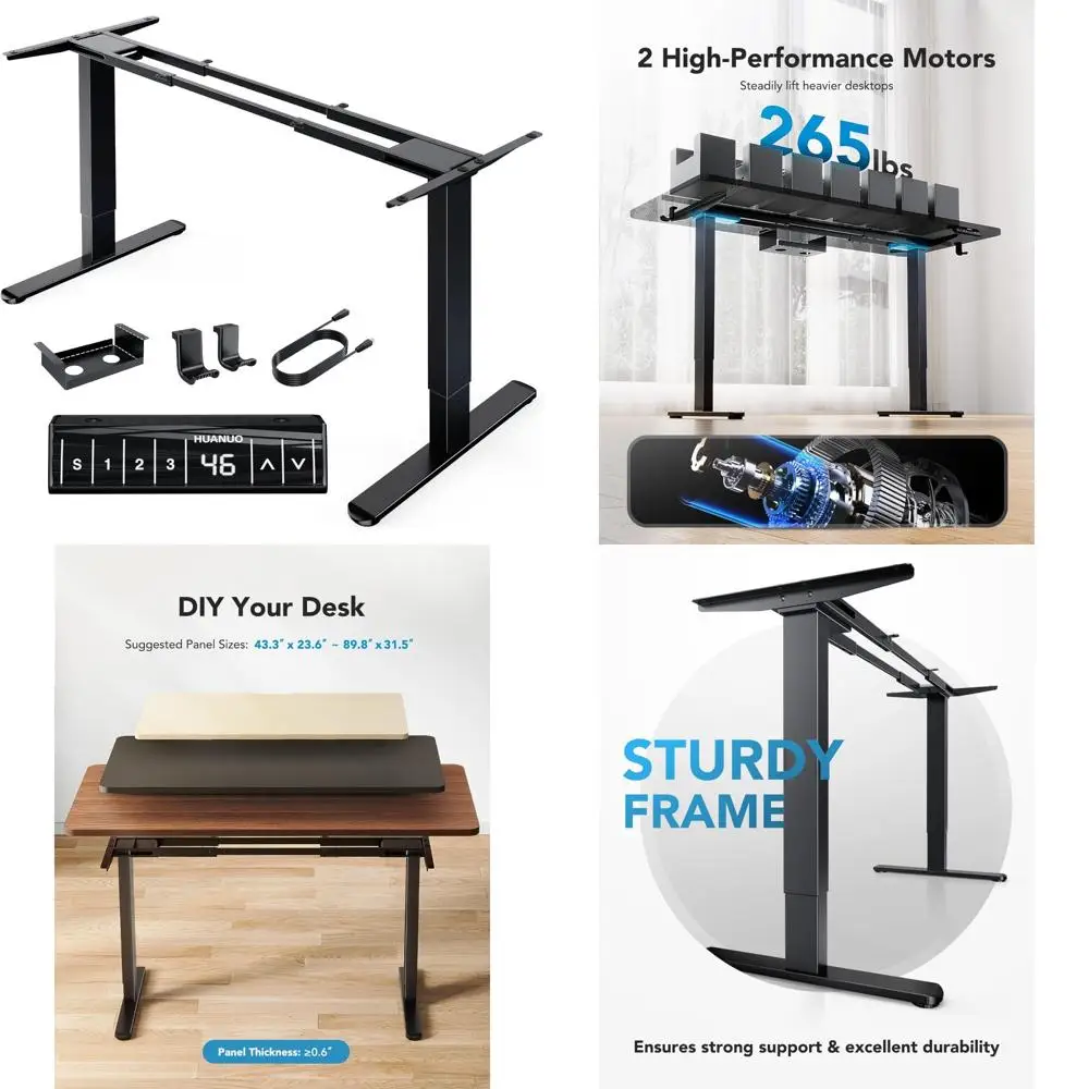Electric Height Adjustable Desk, 265 lbs Dual Motor, Sturdy T-Leg Design, Fits Up to 90 Desks
Electric Height Adjustable Desk, 265 lbs Dual Motor, Sturdy T-Leg Design, Fits Up to 90 Desks