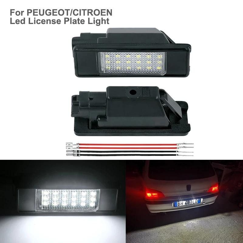 2pcs License Plate Light Lamp 18 LED 6340G9 6340A5 6340G3 6340F0 for Peugeot 207 308 406 407 Citroen C2 C3 C4 2/3/5-door
2pcs License Plate Light Lamp 18 LED 6340G9 6340A5 6340G3 6340F0 for Peugeot 207 308 406 407 Citroen C2 C3 C4 2/3/5-door