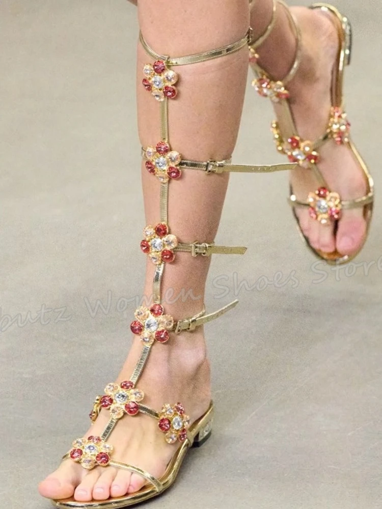 T-Strap Rhinestone Sandals Glossy Crystal Round Toe Square Heels Belt Buckle Genuine Leather Fashion Elegant Luxury Sexy Shoes
T-Strap Rhinestone Sandals Glossy Crystal Round Toe Square Heels Belt Buckle Genuine Leather Fashion Elegant Luxury Sexy Shoes