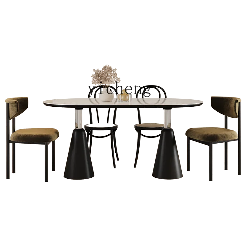 XL Suspension Stone Plate Dining Table Light Luxury Oval Solid Wood Table Designer Holy Cup Dining Table 
XL Suspension Stone Plate Dining Table Light Luxury Oval Solid Wood Table Designer Holy Cup Dining Table