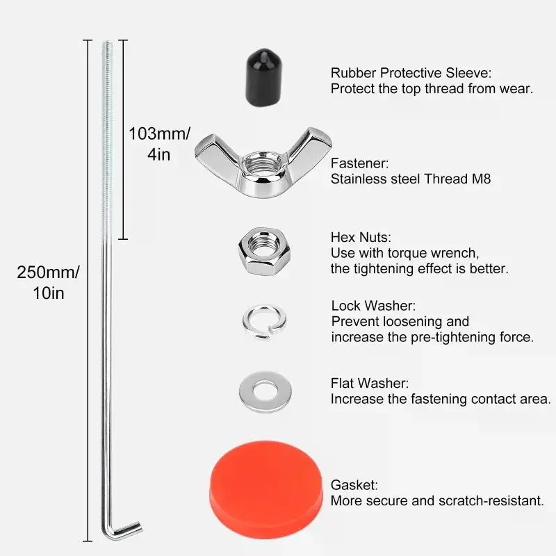 Aluminum Car Battery Tie Down Kit with J Hook for Heavy Duty Secure Bracket
Aluminum Car Battery Tie Down Kit with J Hook for Heavy Duty Secure Bracket