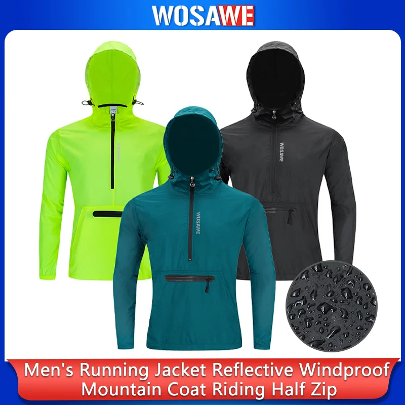 WOSAWE Men Running Jacket Reflective Windproof Mountain Bike MTB Wind Coat Riding Bicycle Cycling Windbreaker Half Zip Pullove
WOSAWE Men Running Jacket Reflective Windproof Mountain Bike MTB Wind Coat Riding Bicycle Cycling Windbreaker Half Zip Pullove