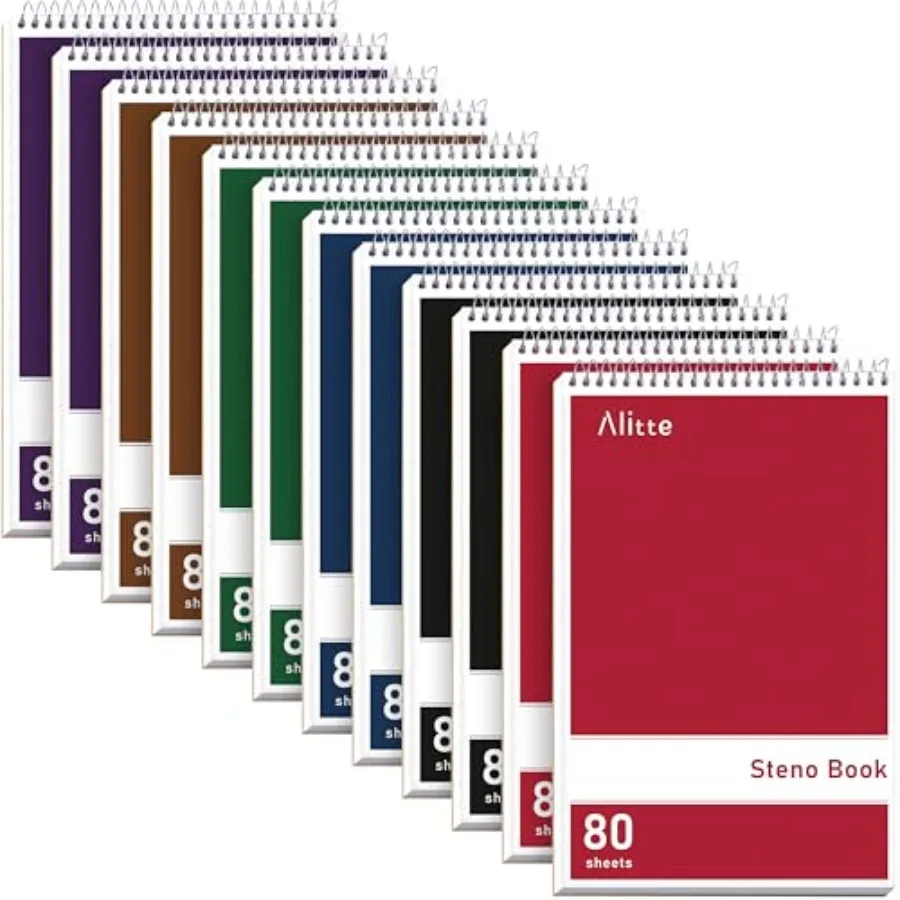 Steno Pads Spiral 6x9- Assorted - Perfect for Work, School, and Home Use, Easy Tear-Off Pages, Gregg ruled, White Paper - No In
Steno Pads Spiral 6x9- Assorted - Perfect for Work, School, and Home Use, Easy Tear-Off Pages, Gregg ruled, White Paper - No In