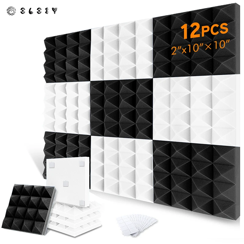 Foam For Wall Soundproofing 12 Pcs, Pyramid Studio Acoustic Foam Panel, Music Studio Wall Soundproof Sponge Pad Home Decoration
Foam For Wall Soundproofing 12 Pcs, Pyramid Studio Acoustic Foam Panel, Music Studio Wall Soundproof Sponge Pad Home Decoration