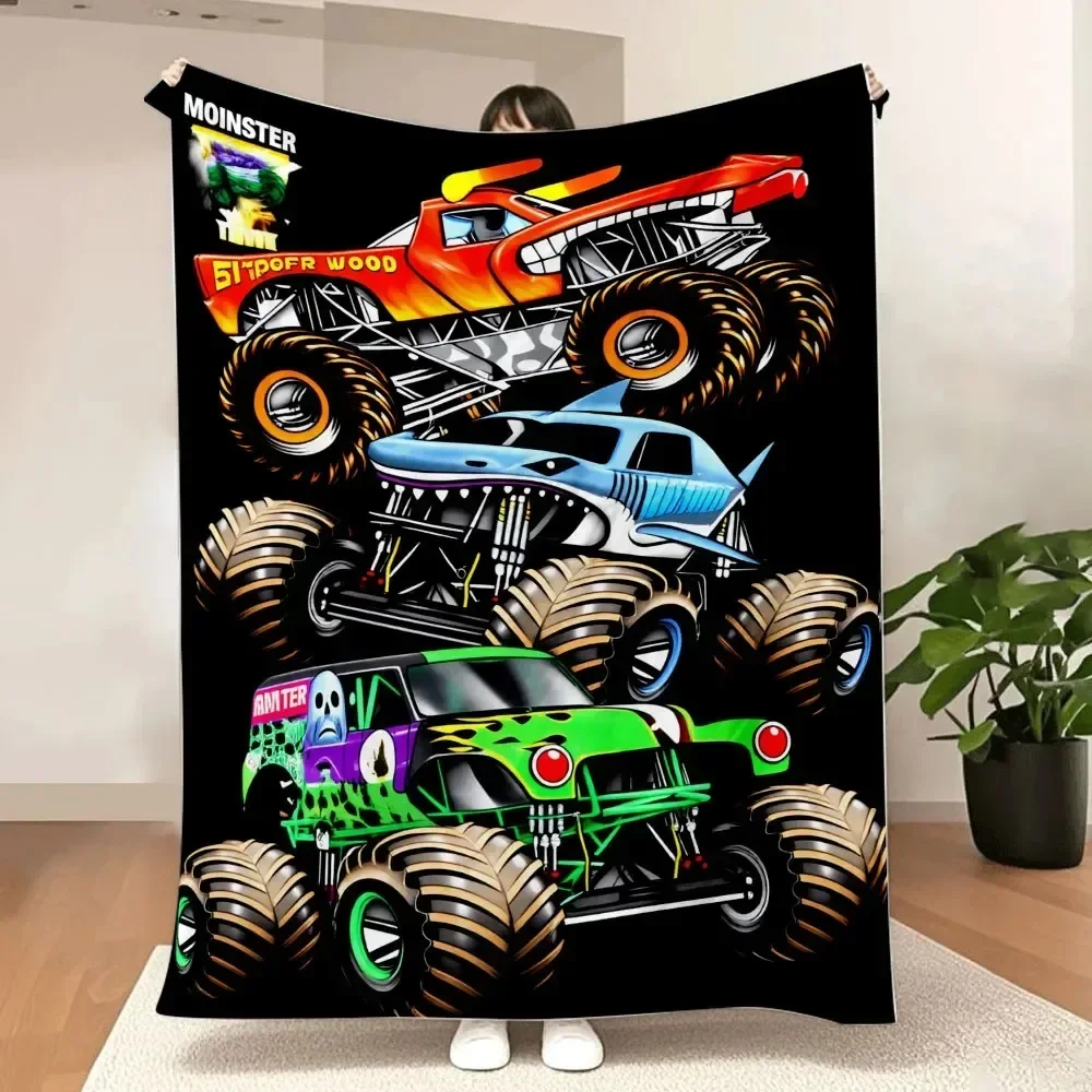 Vibrant Monster Truck Throw Blanket Red Yellow Blue Shark Green Skull Trucks Bold Cartoon Art for Kids and Teens
Vibrant Monster Truck Throw Blanket Red Yellow Blue Shark Green Skull Trucks Bold Cartoon Art for Kids and Teens