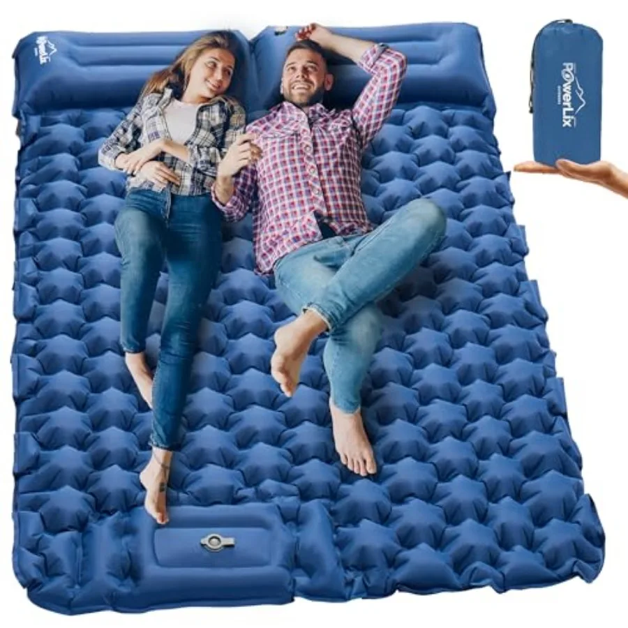 Double Sleeping Pad Camping Pads for 2 Person with Pillow, Built-in Feet Pump Inflatable Sleeping Mat for Backpacking, Hiking,
Double Sleeping Pad Camping Pads for 2 Person with Pillow, Built-in Feet Pump Inflatable Sleeping Mat for Backpacking, Hiking,