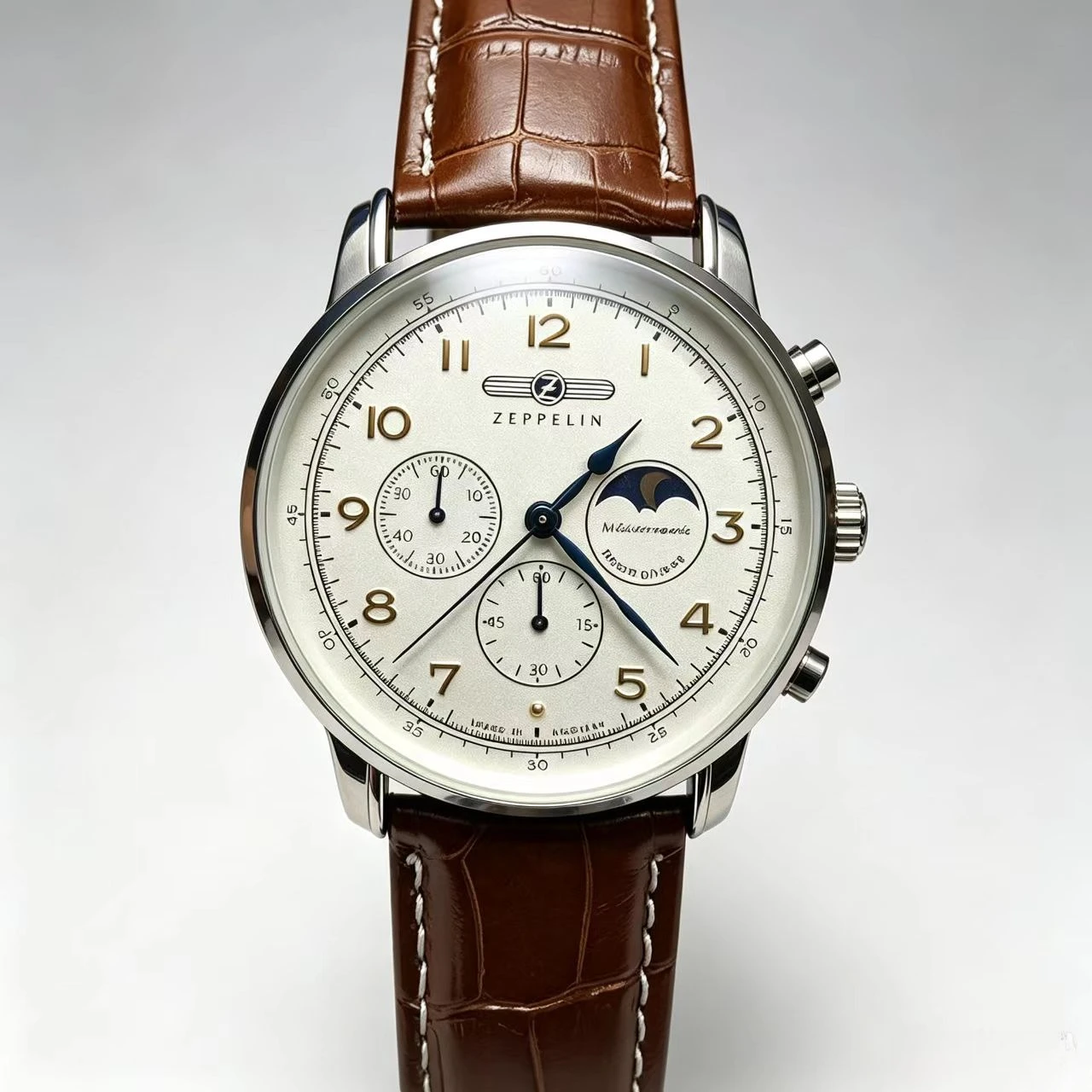 Zeppelin Moon Phase Watch Men's Quartz Watch Classic Retro Leather Strap Multi functional Precision Timing Watch Gift Date
Zeppelin Moon Phase Watch Men's Quartz Watch Classic Retro Leather Strap Multi functional Precision Timing Watch Gift Date