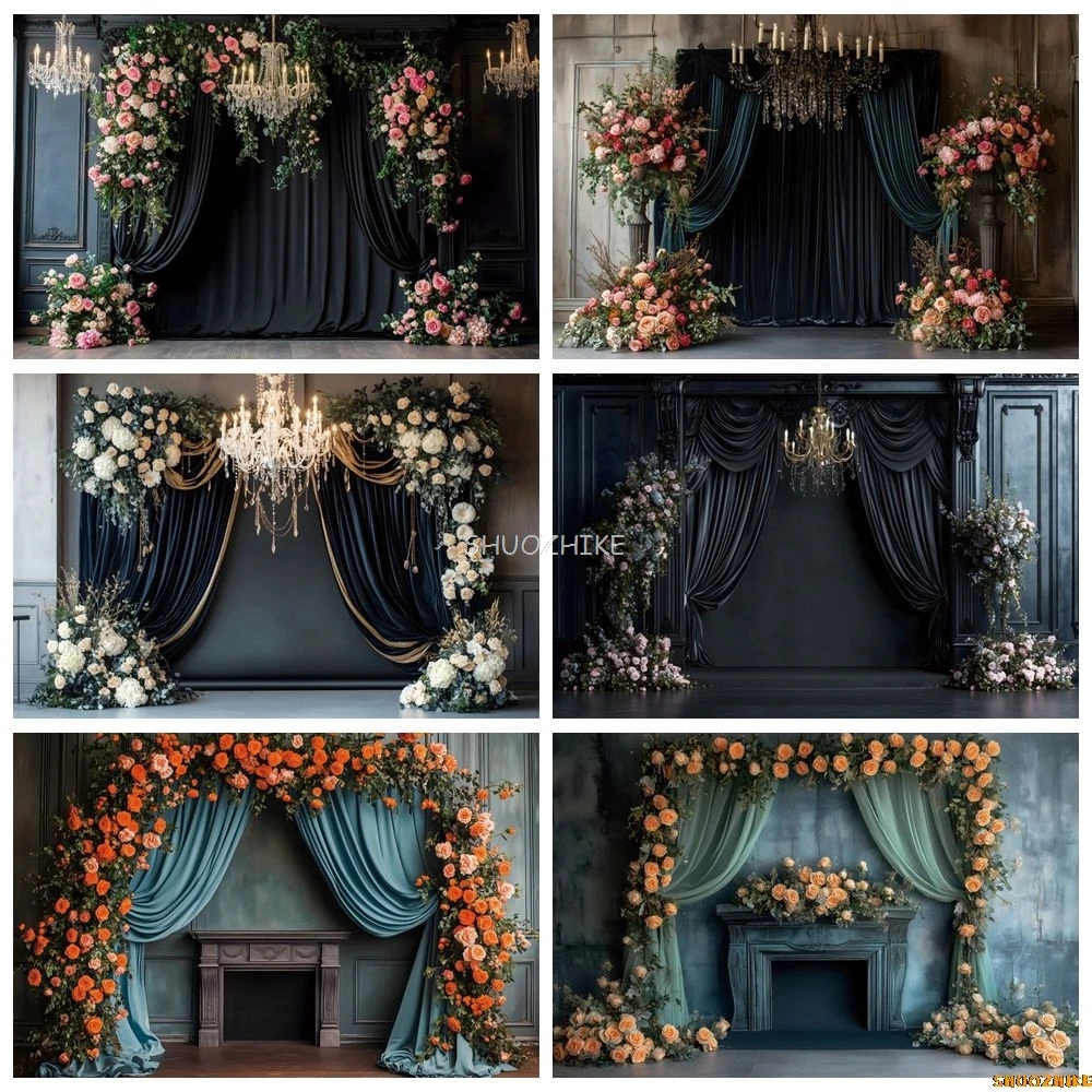 Retro Wedding Photography Backdrop Flowers Vintage Wall Curtain Bride Portrait Bridal Shower Party Decoration Photo Background
Retro Wedding Photography Backdrop Flowers Vintage Wall Curtain Bride Portrait Bridal Shower Party Decoration Photo Background