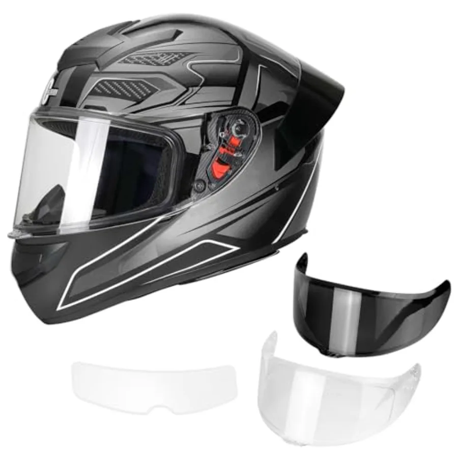 Full Face Motorcycle Helmet for Street Use ABS Shell with EPS Liner and Comfort Padding Grey Lightweight and Aerodynamic Design
Full Face Motorcycle Helmet for Street Use ABS Shell with EPS Liner and Comfort Padding Grey Lightweight and Aerodynamic Design