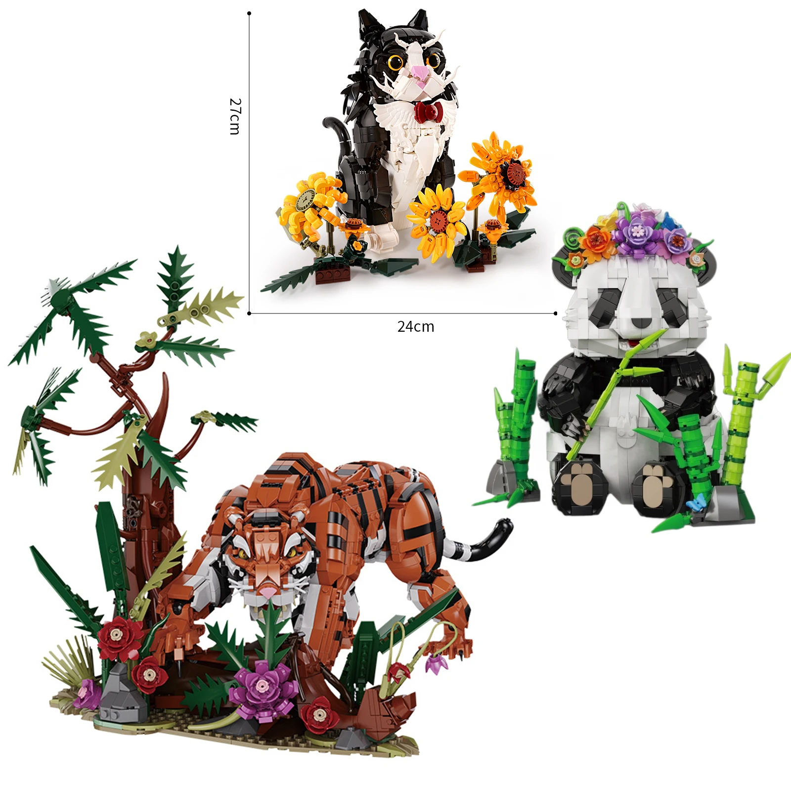 Jungle Tiger Panda Cat Model Small Particle Building Blocks Flowers Animals Plants Creative Desk Ornaments Assembly Toy Gift
Jungle Tiger Panda Cat Model Small Particle Building Blocks Flowers Animals Plants Creative Desk Ornaments Assembly Toy Gift
