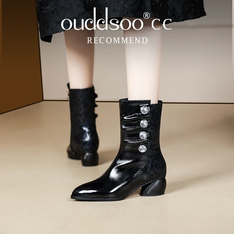 Ods Ethic Ankle Round Toe Women Shoes Zipper Pearl Genuine Leather Lace-Up Thick Bottom Ankle Boots Zapatos De Mujer Handmade
Ods Ethic Ankle Round Toe Women Shoes Zipper Pearl Genuine Leather Lace-Up Thick Bottom Ankle Boots Zapatos De Mujer Handmade