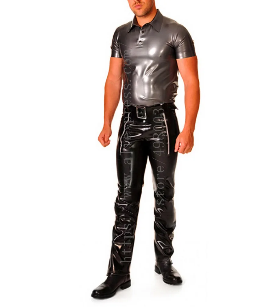 Made of 0.4mm thickness natural & flexible tops metallic dark gray latex t-shirt with short sleeve design
Made of 0.4mm thickness natural & flexible tops metallic dark gray latex t-shirt with short sleeve design