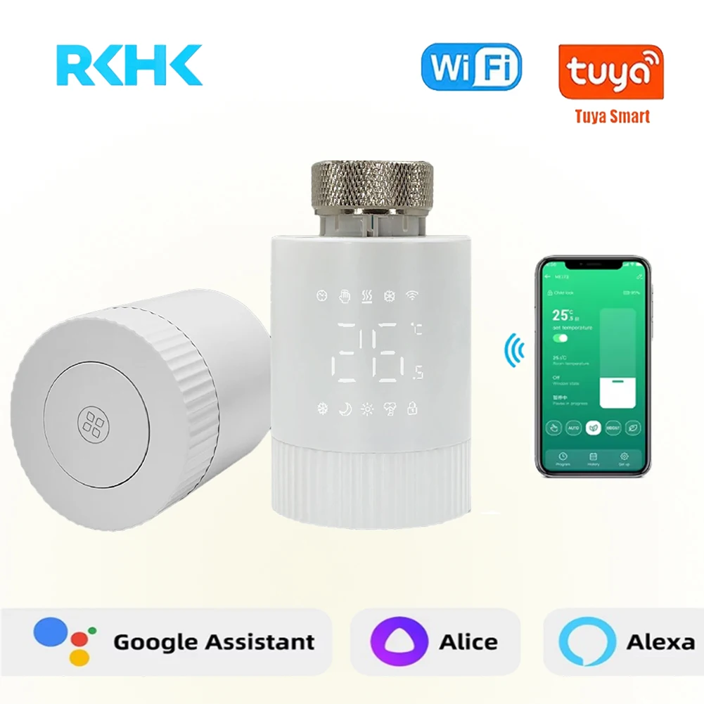 Tuya WiFi Smart Thermostatic Radiator Valve Actuator Home Heating Wireless Remote Control Thermostat Support Alexa Google Home
Tuya WiFi Smart Thermostatic Radiator Valve Actuator Home Heating Wireless Remote Control Thermostat Support Alexa Google Home