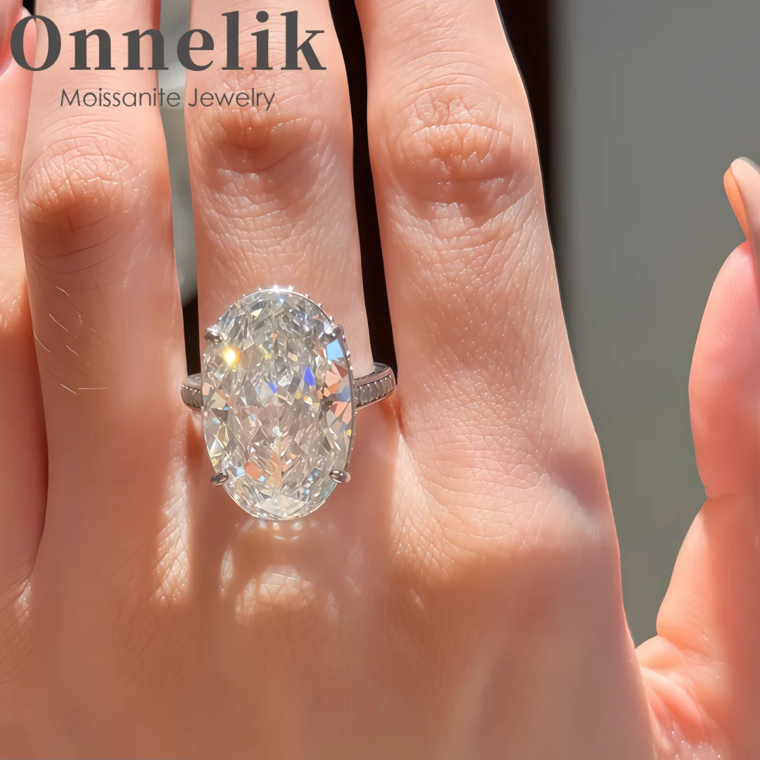 Onnelik S925 Sterling Silver 20CT Large Carat Moissanite Egg Shape Ring Minimalist Band Luxury Jewelry for Women Elegant Gifts
Onnelik S925 Sterling Silver 20CT Large Carat Moissanite Egg Shape Ring Minimalist Band Luxury Jewelry for Women Elegant Gifts