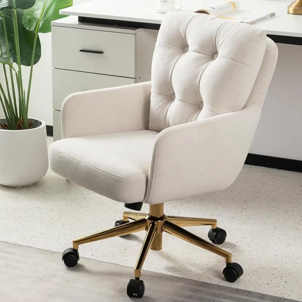 Luxurious Velvet Swivel Chair with Lumbar Support for Home Office, Study, or Bedroom (Beige, Large)
Luxurious Velvet Swivel Chair with Lumbar Support for Home Office, Study, or Bedroom (Beige, Large)