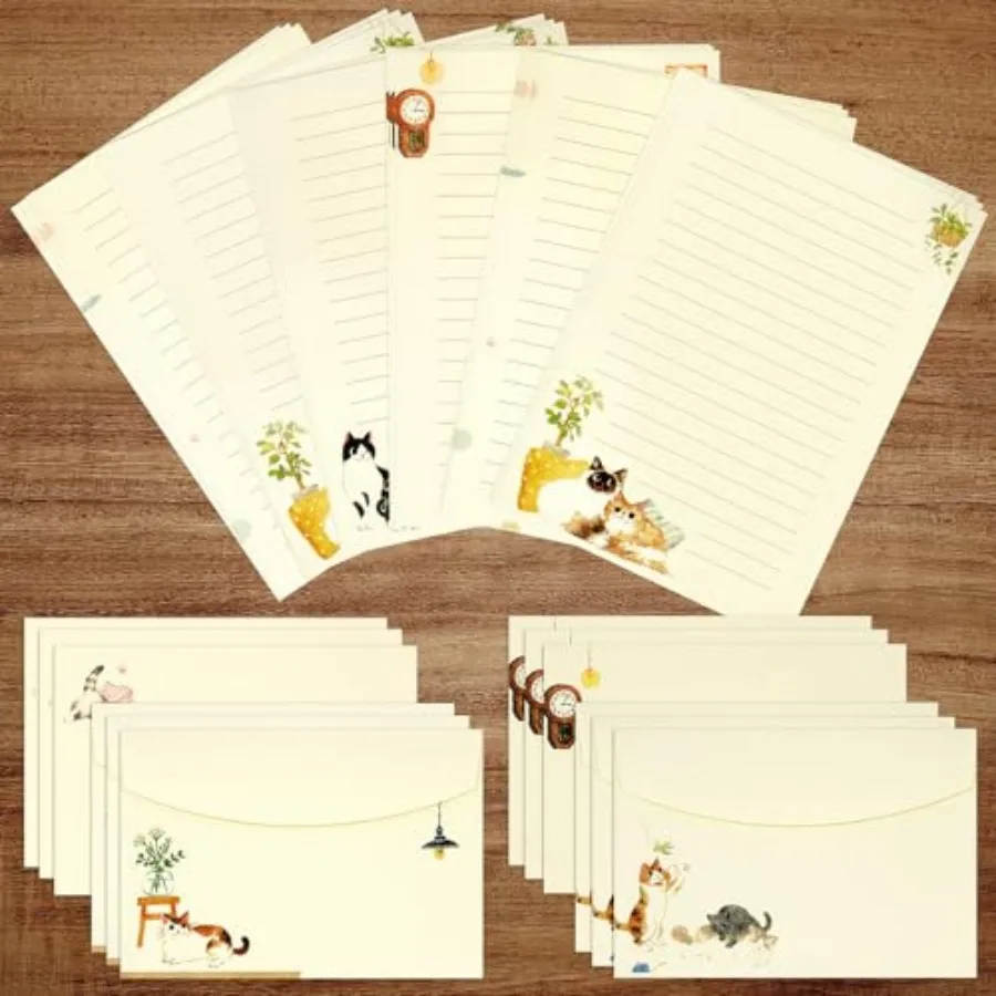 36 PCS Writing Paper and Envelopes Set, Warm Cute Cat Themed Stationary Set Design for Invitations Gift Decorations Holiday Par
36 PCS Writing Paper and Envelopes Set, Warm Cute Cat Themed Stationary Set Design for Invitations Gift Decorations Holiday Par