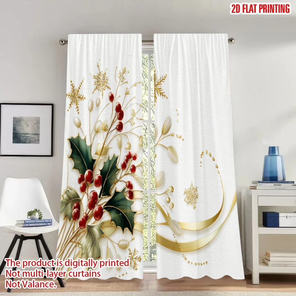 2pcs 2D flat printing Merry Christmas Trendy Curtains Christmas Holly Berries Snowflakes Digital Printed Polyester Drapes Family
2pcs 2D flat printing Merry Christmas Trendy Curtains Christmas Holly Berries Snowflakes Digital Printed Polyester Drapes Family