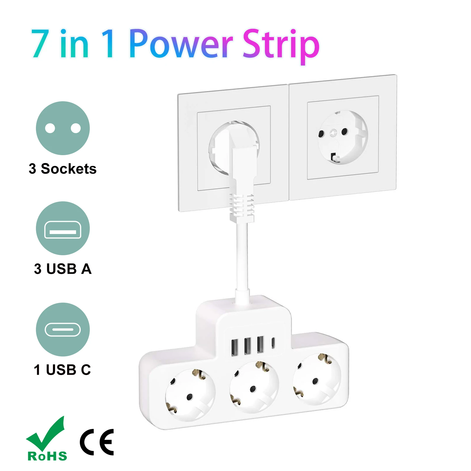 Вилка европейского стандарта Розетка Mulit USB для быстрой зарядки, розетка 3 переменного тока с защитой от перегрузки и блокировкой безопасности детей, розетка расширения от 1 до 3
Вилка европейского стандарта Розетка Mulit USB для быстрой зарядки, розетка 3 переменного тока с защитой от перегрузки и блокировкой безопасности детей, розетка расширения от 1 до 3
