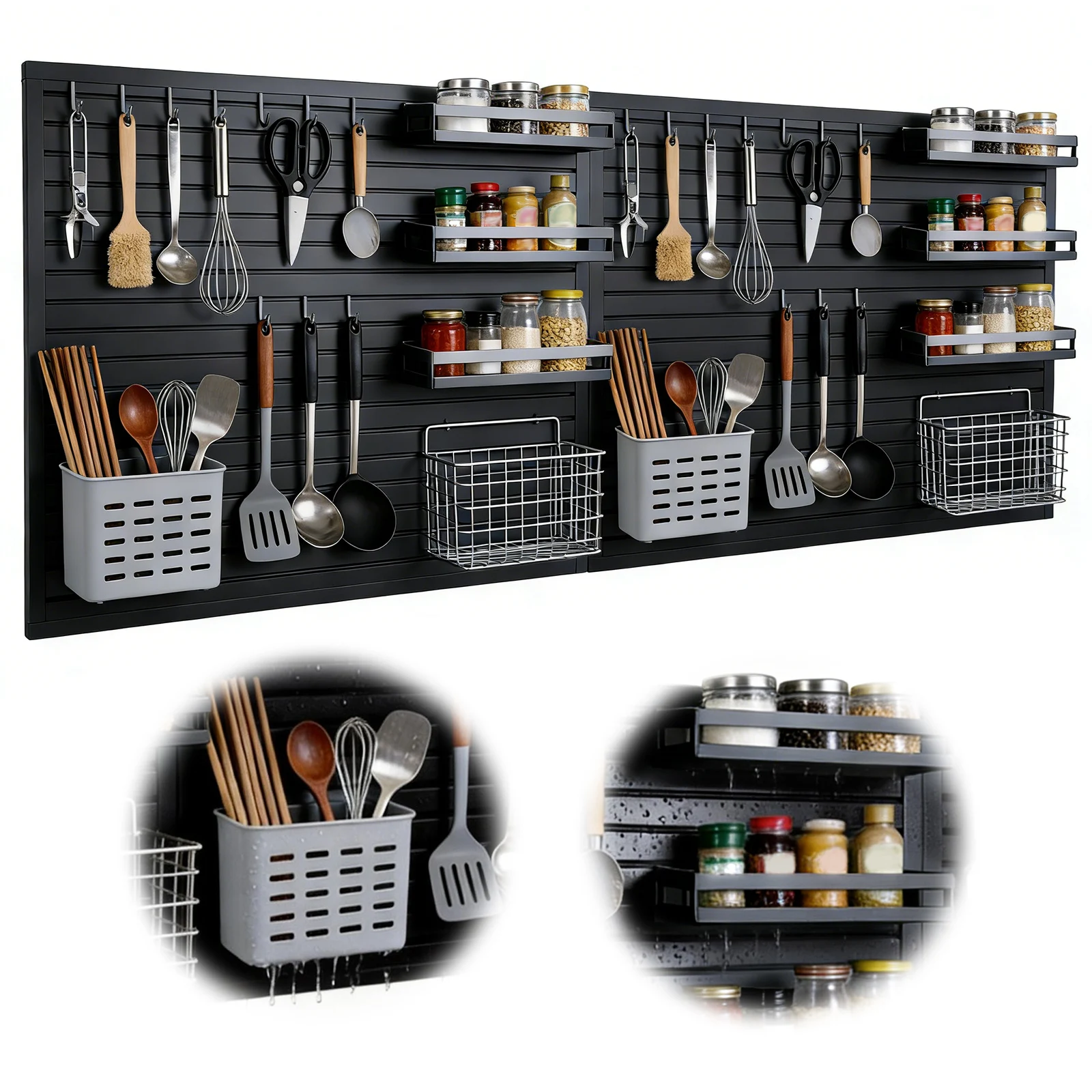 Комплект из 2 настенных стеллажей для хранения, 4 x 8 футов, с ПВХ-панелями, высокой грузоподъемности, для дома, гаража, магазина, демонстрации и организации.
Комплект из 2 настенных стеллажей для хранения, 4 x 8 футов, с ПВХ-панелями, высокой грузоподъемности, для дома, гаража, магазина, демонстрации и организации.