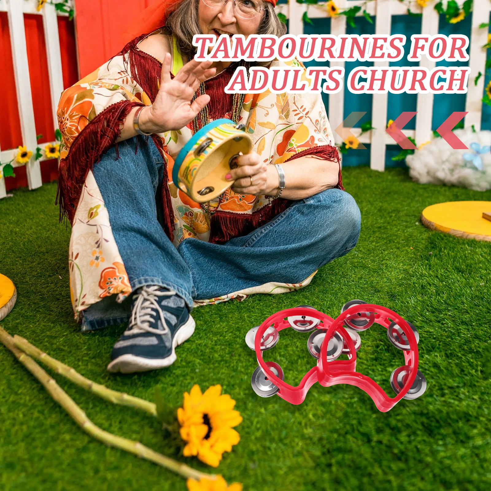 4 Pcs Hand Bell Musical Bells Instruments Tambourine Percussion Double Row Kids Plastic Children's Mini Tambourines
4 Pcs Hand Bell Musical Bells Instruments Tambourine Percussion Double Row Kids Plastic Children's Mini Tambourines