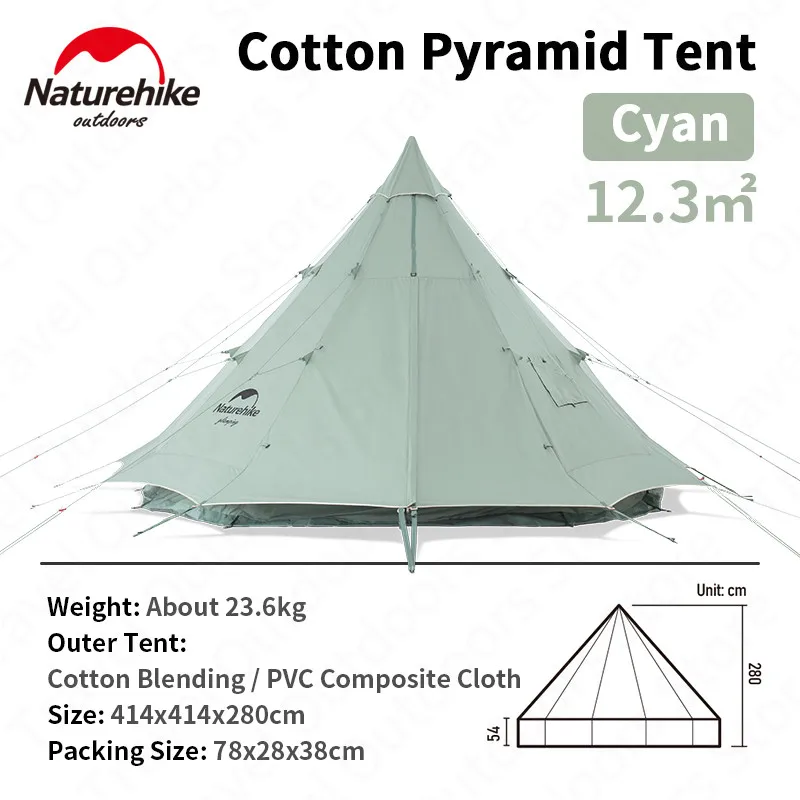 Naturehike Brighten12.3 Outdoor Cotton Tent 5-8 Persons Big Space Keep Warm Windproof Camping Pyramid Large Tent Family Party
Naturehike Brighten12.3 Outdoor Cotton Tent 5-8 Persons Big Space Keep Warm Windproof Camping Pyramid Large Tent Family Party