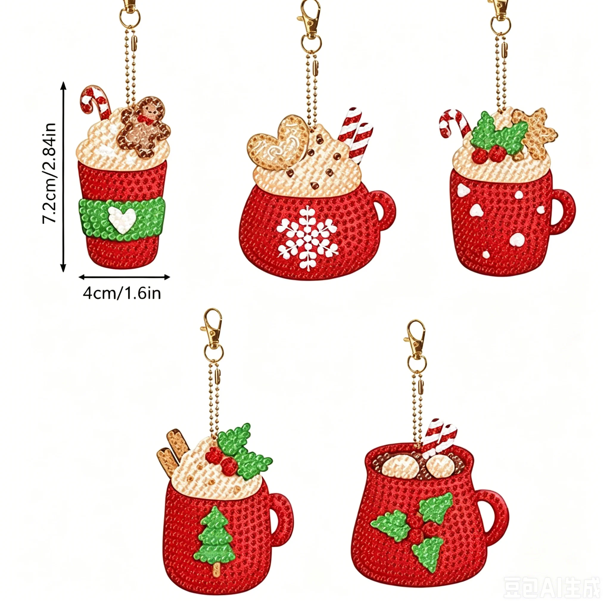DIY diamond painting keychain Christmas hot cocoa cup cartoon double-sided inlaid crystal pendant decoration children's toy
DIY diamond painting keychain Christmas hot cocoa cup cartoon double-sided inlaid crystal pendant decoration children's toy