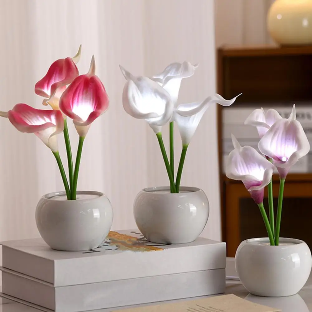 Ночник Calla Lily, светодиодный ночник Calla Lily с керамической вазой, имитация цветка, настольная лампа для спальни, домашний декор, идея подарка
Ночник Calla Lily, светодиодный ночник Calla Lily с керамической вазой, имитация цветка, настольная лампа для спальни, домашний декор, идея подарка