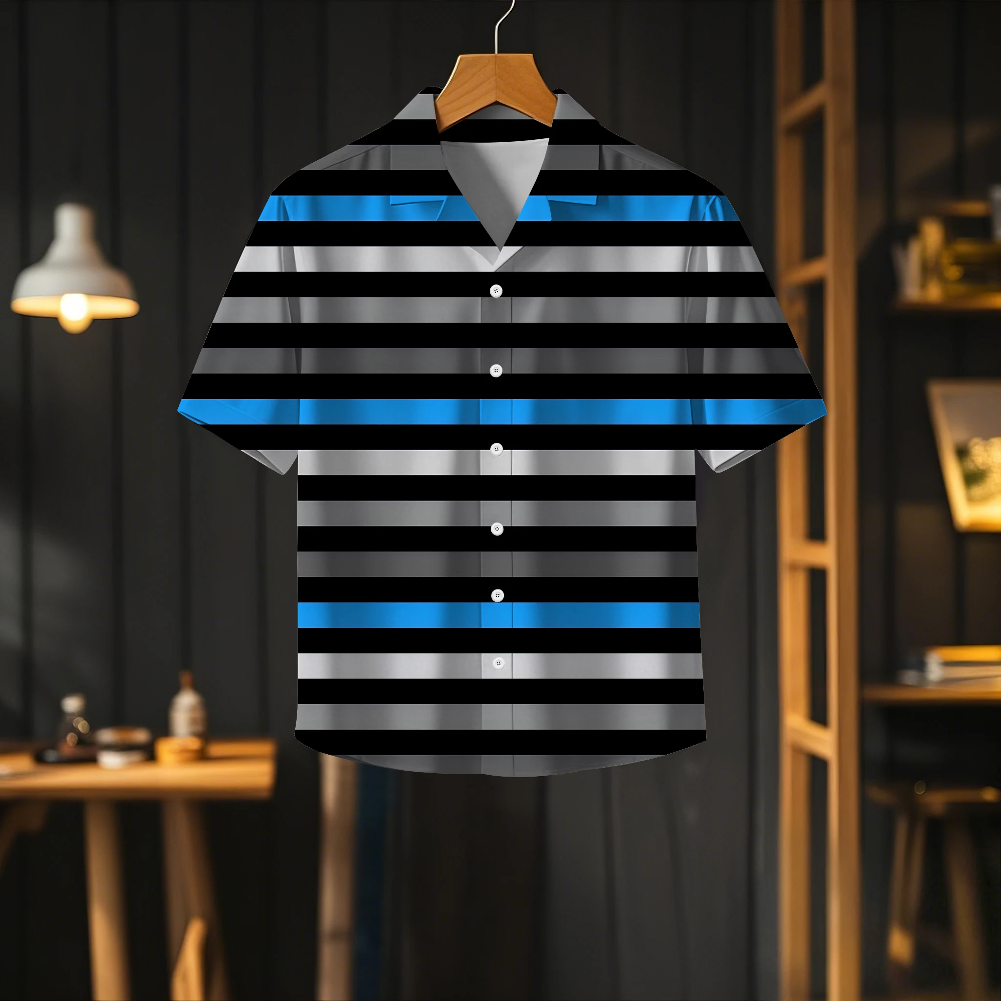 Stylish Cuban Collar Shirt, 3D Digital Print Short Sleeve, Ideal for Casual Look, Lightweight and Great for Summer Days.
Stylish Cuban Collar Shirt, 3D Digital Print Short Sleeve, Ideal for Casual Look, Lightweight and Great for Summer Days.