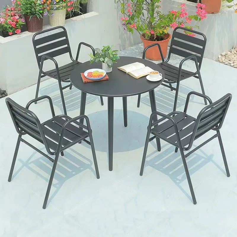 Outdoor wrought iron tables and chairs courtyard garden terrace leisure backrest one table four chairs commercial store outdoor 
Outdoor wrought iron tables and chairs courtyard garden terrace leisure backrest one table four chairs commercial store outdoor