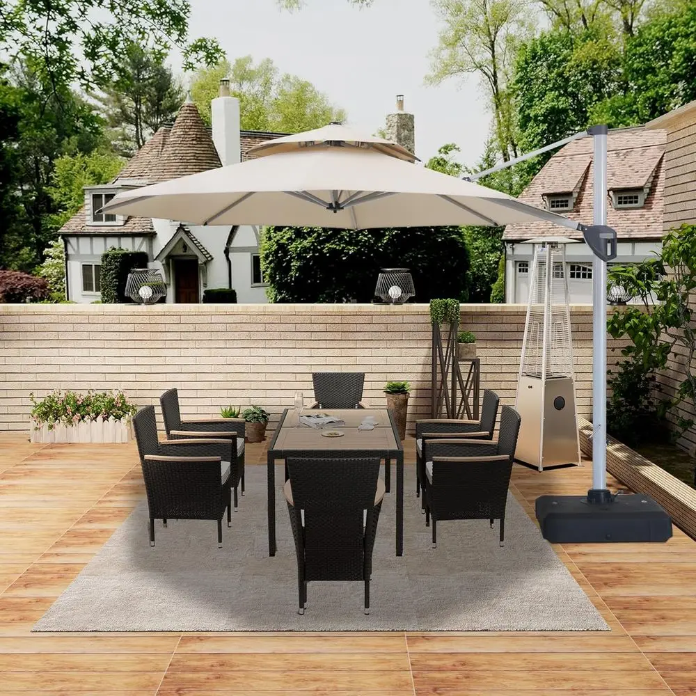 10' Double Cantilever Patio Umbrella with Base, 360° Rotating, Large Outdoor Shade for Garden, Pool
10' Double Cantilever Patio Umbrella with Base, 360° Rotating, Large Outdoor Shade for Garden, Pool