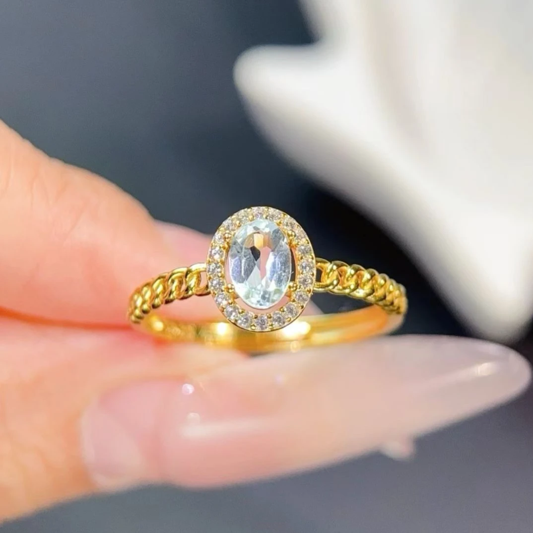 Natural Aquamarine Ring 4x6mm 0.5ct Genuine Aquamarine Jewelry with Certificate 18K Gold Plated 925 Silver Gemstone Ring
Natural Aquamarine Ring 4x6mm 0.5ct Genuine Aquamarine Jewelry with Certificate 18K Gold Plated 925 Silver Gemstone Ring