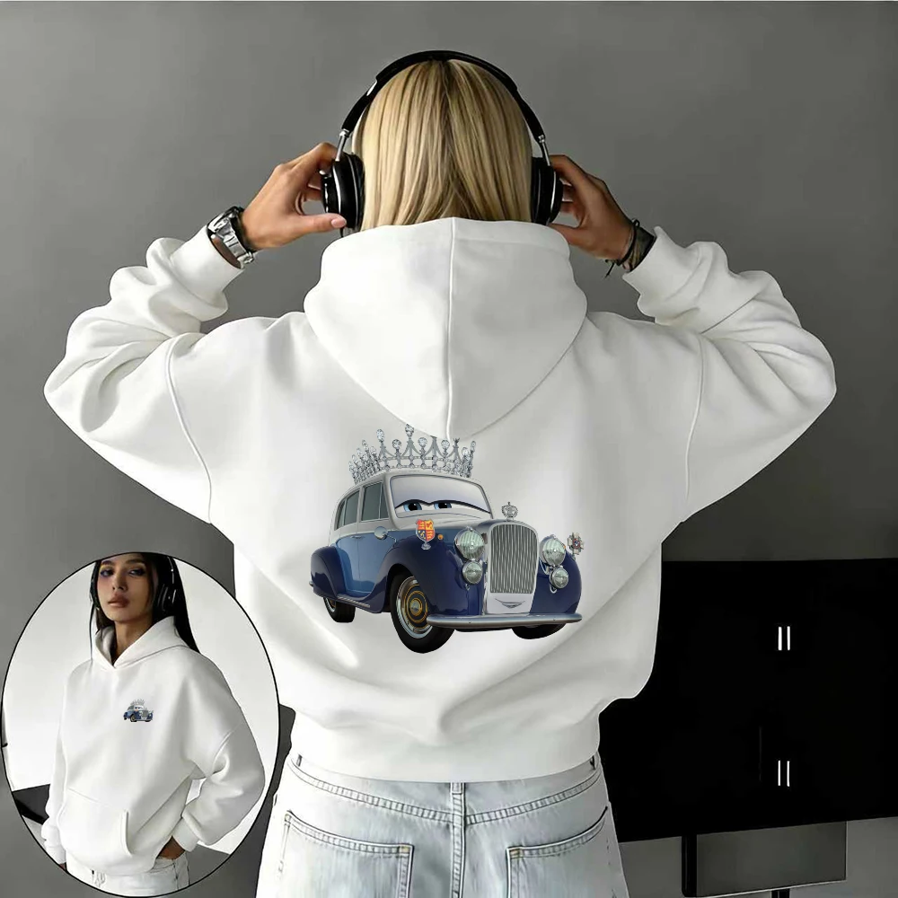 Осенне-зимняя гоночная приключенческая толстовка с королевским автомобилем «ея Величество» из 100% чистого хлопка с принтом, теплая повседневная толстовка для женщин
Осенне-зимняя гоночная приключенческая толстовка с королевским автомобилем «ея Величество» из 100% чистого хлопка с принтом, теплая повседневная толстовка для женщин