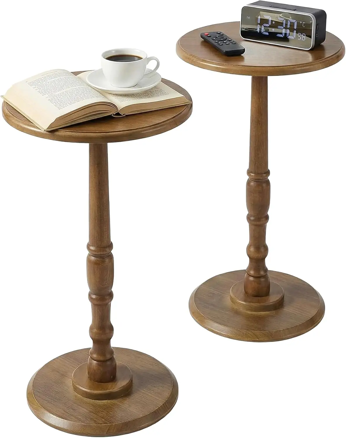 Round Side Table Set of 2, Solid Wood Accent Table for Living Room, Bedroom, Small Spaces, Brown
Round Side Table Set of 2, Solid Wood Accent Table for Living Room, Bedroom, Small Spaces, Brown