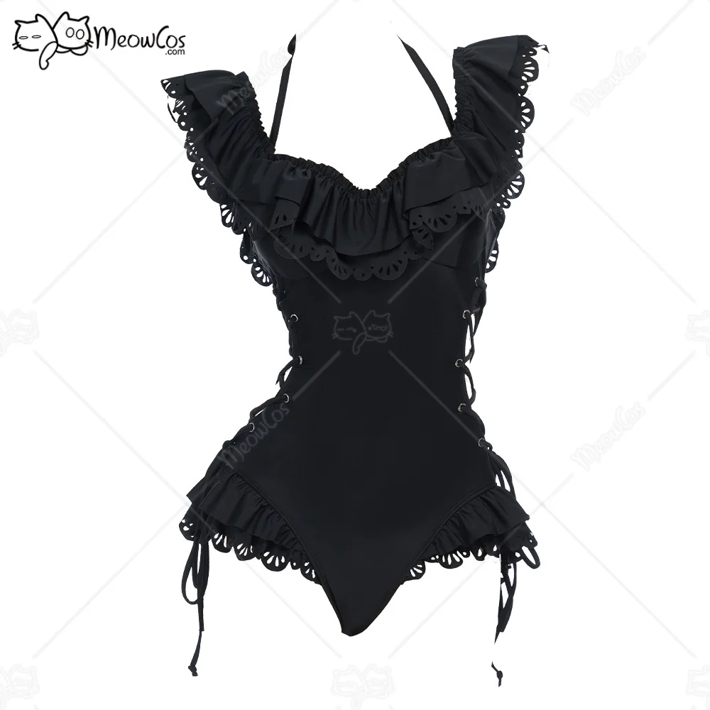 Meowcos Women Timeless Abyss Gothic Black Victorian Swimwear Vintage Style Bathing Suit Cross Lace-up Ruffle One Piece Swimsuit
Meowcos Women Timeless Abyss Gothic Black Victorian Swimwear Vintage Style Bathing Suit Cross Lace-up Ruffle One Piece Swimsuit