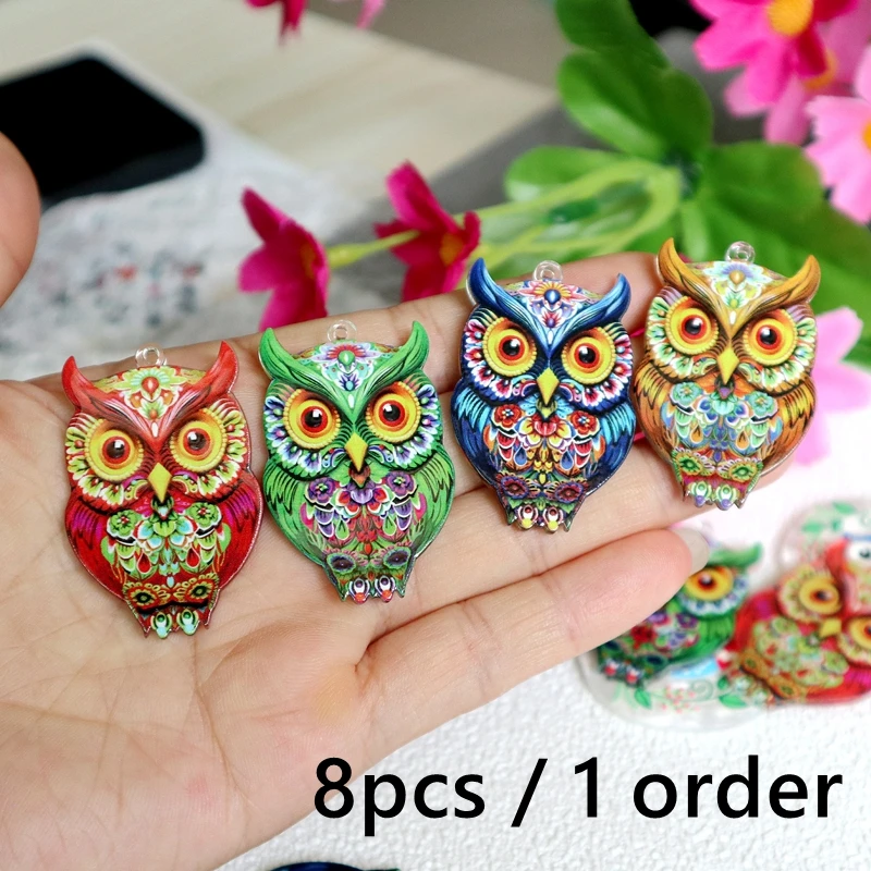 8pcs Bigger Double-sided Colorful Owl Acrylic Pendant Fashionable Charms DIY Necklace Bracelet Keychain Jewelry Dangle Accessory
8pcs Bigger Double-sided Colorful Owl Acrylic Pendant Fashionable Charms DIY Necklace Bracelet Keychain Jewelry Dangle Accessory
