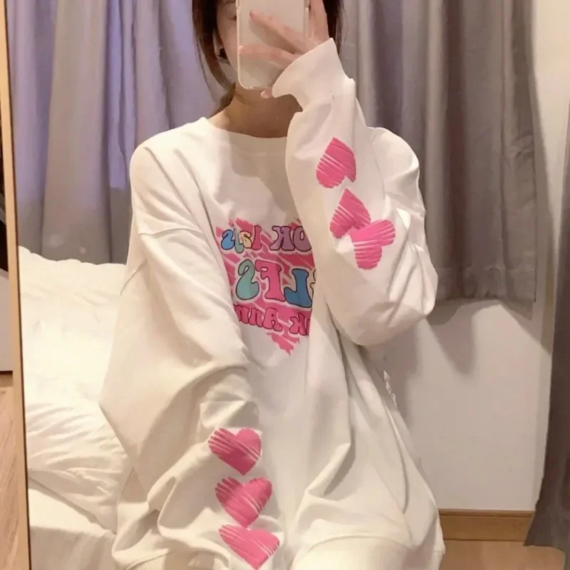 Women Sweatshirts Autumn and Winter Korean Casual Printing Pullovers Girls Oversize Long-sleeve Loose Tops Female
Women Sweatshirts Autumn and Winter Korean Casual Printing Pullovers Girls Oversize Long-sleeve Loose Tops Female