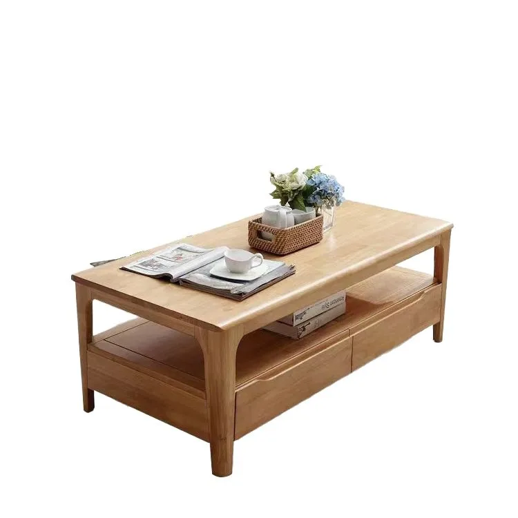New Chinese all-solid wood coffee table log color living room rectangular double layer with drawers storage edge corner coffee
New Chinese all-solid wood coffee table log color living room rectangular double layer with drawers storage edge corner coffee