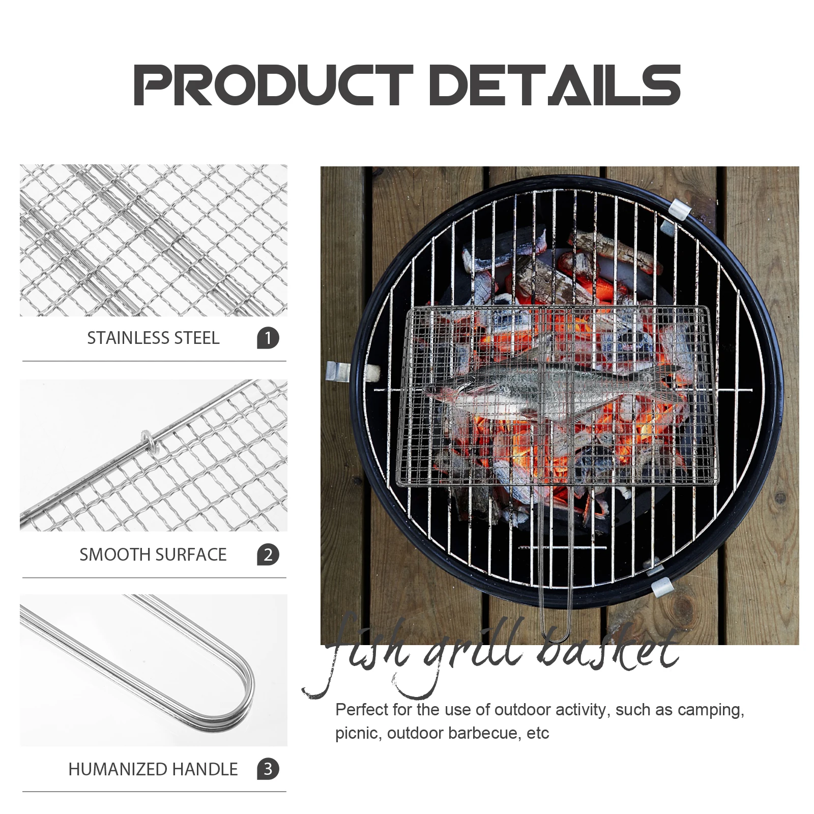 Portable Grill Basket Outdoor Fish Grill Basket Camping Fish Grill Basket StainlessSteel Grill Basket Picnic Party Barbecue Tool
Portable Grill Basket Outdoor Fish Grill Basket Camping Fish Grill Basket StainlessSteel Grill Basket Picnic Party Barbecue Tool